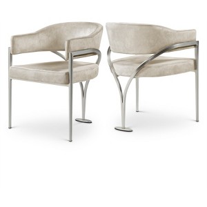 Meridian Furniture Madelyn Stone Velvet Dining Chair (Set of 2) - 1 of 4