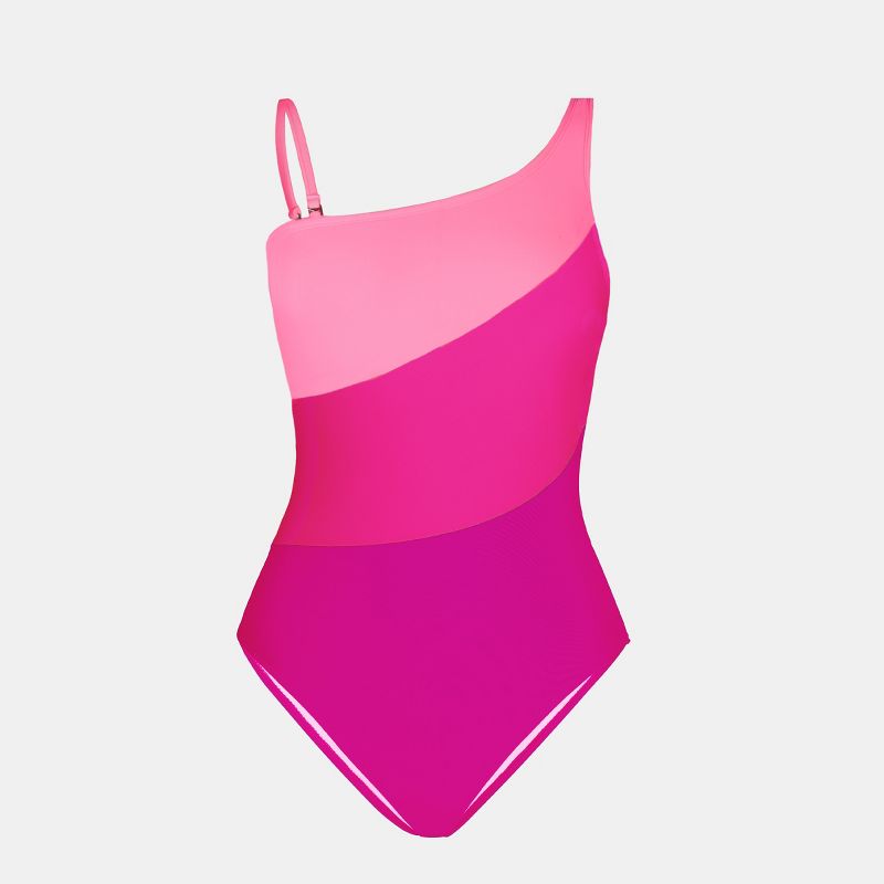 Women's Color Block One Shoulder One Piece Swimsuit - Cupshe, 2 of 5