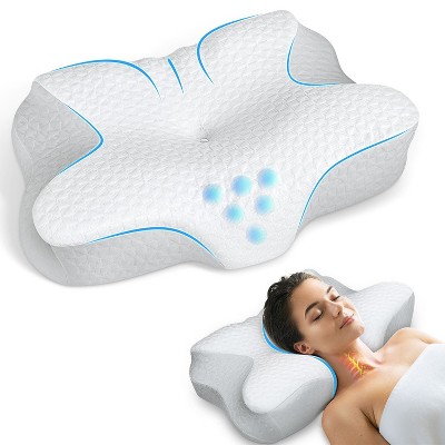 Zibroges Pillow for Head Shoulder Pain Relief Sleeping Supports Your Head, Ergonomic Orthopedic Contoured Neck Memory Foam Bed Pillow