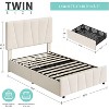 Twin Size Bed Frame with Adjustable Headboard and 2 Storage Drawers, Upholstered Platform Bed Frame with Wooden Slats Support - 2 of 4