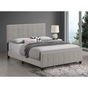 King Size Platform Bed with Upholstered Headboard for Bedroom - 1 of 4