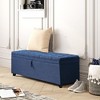 Alilang 55.3 Inch Long Storage Ottoman Storage Bench with Flip Top Chest and Padded Seat Bed Stool Hallway Living Room or Bedside-Blue - image 3 of 4