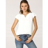 INSPIRE CHIC Women's Work Business Casual Plain Cap Sleeve Blouse - 3 of 4