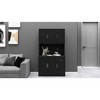 MAYEERTY Black 71" Kitchen Pantry Cabinet, Microwave Countertop 6 Doors 1 Drawer Adjustable Shelves - 4 of 4