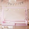 CAVINAS Twin Size Pine Wood Tent Bed Frame with Fence for Boys Girls,Montessori Style Floor Bed for Kids Room,Bedroom - 3 of 4