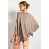 Slickblue Rayon Blend 3/4 Sleeve Tunic with Rounded Neckline and Chest Pocket - Washed Look, Dusty Lavender/Mushroom, S-L - 3 of 4