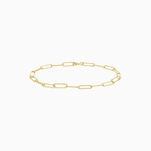 Bearfruit Jewelry Sterling Silver 18k Gold Plated Sinai Textured Chain Bracelet - 1 of 2