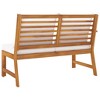 vidaXL Garden Bench Cream, Wood Brown Solid Acacia Wood, Polyester Fabric - 4 of 4
