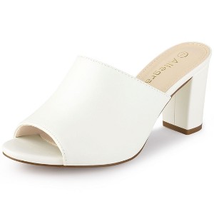 Allegra K Women's Slip-on Block Heel Slide Sandals - 1 of 4