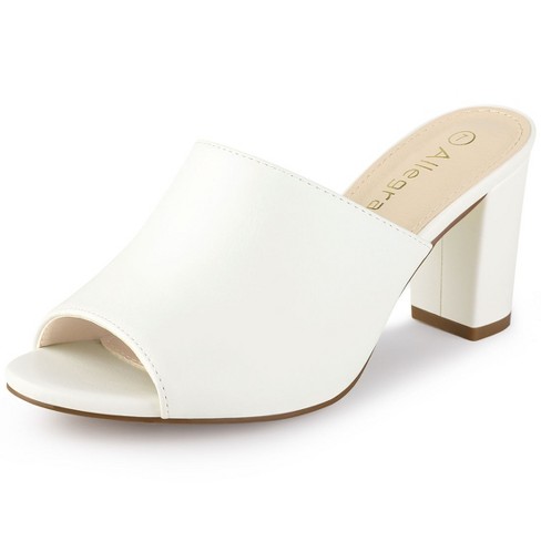 White slide on heels new arrivals