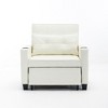 Futon Convertible Pull-Out Armchair Bed with 3-in-1 Function, USB Ports, Adjustable Backrest and Built-in Cup Holders - 4 of 4