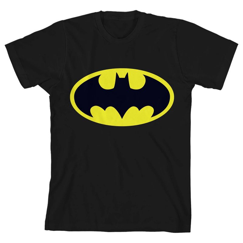 Batman Logo Black T-shirt Toddler Boy to Youth Boy, 1 of 2