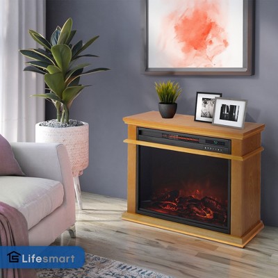 Golden Oak 1500 Watt Portable Electric Fireplace Heater with Remote Control
