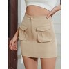 Coolmee Women's Cargo Skirt Stretchy Mini Skirts with Pockets - 2 of 4