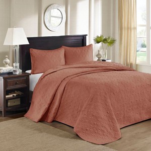Sapphtopaz Bedding Comforter Set Classic Solid Color with Patterned Quilting Quilt Set - 1 of 4