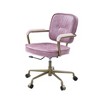 Vynxaria Siecross Pink Top Grain Ergonomic Leather Office Chair 360° Swivel 5Star Base with Casters, Pink - 2 of 4