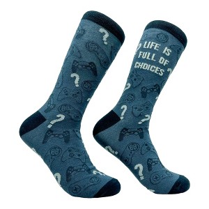 Crazy Dog T-Shirts Men's Life Is Full of Choices Socks Funny Video Game Controller Retro Footwear - 1 of 4