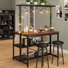 Kitchen Island with Storage, Bakers Rack, Island Table for Kitchen,3 Tier Microwave Stand Oven Shelf,Large Coffee Bar Table, Storage Shelf, 5 Hooks - 4 of 4
