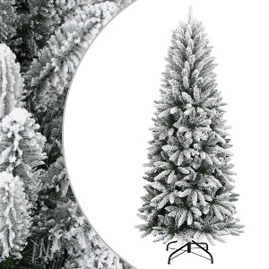 vidaXL Artificial Christmas Tree with Flocked Snow 59.1" PVC&PE - 1 of 4