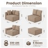 XIZZI Modular Corduroy Sectional Sofa: 5 Sold-Separately Units (Corner, Arms, Ottoman) | Black/Camel | Standard/Large Cushion Options | DIY Friendly - 3 of 4