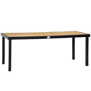 Resenkos Patio Dining Tables,Patio Tables,Outdoor Dining Table for 8 People, Garden Table with All-Weather Faux Wood Top, Natural Brown - 1 of 4