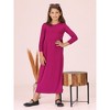 24seven Comfort Apparel Girls Three Quarter Sleeve Pleated Maxi Dress - 4 of 4