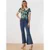 INSPIRE CHIC Women's Peter Pan Collar Lace Trim Embroidered Casual Floral Blouse - 2 of 4