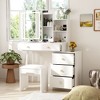 Famapy Vanity Table With Mirror and Lights Glass Top Table - 3 of 4