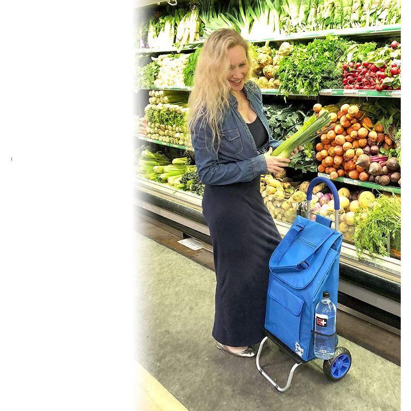 dbest products Trolley Dolly Foldable Shopping Cart for Groceries with Wheels Removable Bag Rolling Personal Handtruck, 5 of 6