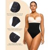 SHAPELLX Shapewear Tummy Control Seamless High Waisted Body Shaper Waist Slimming Thong Underwear Girdle Tummy Slimmer—Black 38 - 2 of 3