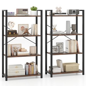Tangkula 2PCS 47" Floor Bookcase w/ Shelves Heavy Duty Metal Frame & Anti-Toppling Kits - 1 of 4