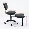Lyngins Ergonomic Office Chair with Wheels – 17.5" Wide Seat, 360° Swivel Footstool, Cross Legged Home Office Desk Chair, Desk Chair - 3 of 4