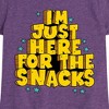 Girls' - Instant Message - I'm Just Here For The Snacks Fitted Short Sleeve Graphic T-Shirt - 2 of 4