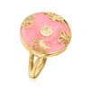 Ross-Simons Pink Jade "Good Fortune" Butterfly Ring in 18kt Gold Over Sterling - 3 of 4