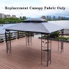 13x10 Ft Patio Double Roof Gazebo Replacement Canopy Top Fabric,Brown - 4 of 4