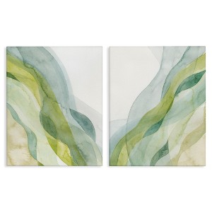 Stupell Industries Abstract Green Waves 2pc Canvas Art Set - 1 of 4