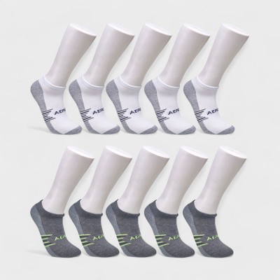 Aeropostale Men's 10-Pack Low Cut Socks - Comfort Stretch, Moisture Wicking, Smooth Toe Seam (Shoe Size 6-12)