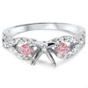 Pompeii3 3/8ct Pink Sapphire & Diamond Infinity Ring Setting 14K White Gold - 3 of 4