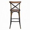Metal and Wood Bar Chair with X-Shape Backrest - 4 of 4