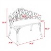 Bench Outside With Floral Rose, Patio Furniture Aluminum With Rust-Resistant, Garden Benches For Outdoor, Long Chair Outdoor-Cuddlewood - 4 of 4