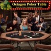 8-Player Octagon Poker Table – Foldable Brown Casino Table with Cup Holders for Texas Holdem & Blackjack (Professional Home Game Equipment) - 2 of 4
