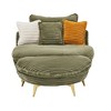 65" Corduroy Two-Seater Chair with 3 Matching Pillows - 3 of 4