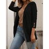 Women's Slim Fit Lapel Blazer Jacket, Long Sleeve Mid-Length Casual Office Trench Coat - 4 of 4