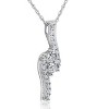 Pompeii3 3/4 ct TDW Forever Us Two Stone Diamond Pendant 10K White Gold & 18" Chain - 2 of 3