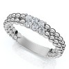 Pompeii3 Two Row Beaded Diamond Stackable Ring 14k Gold or Platinum Lab Created - 3 of 4