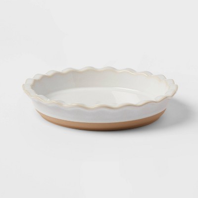 10" Stoneware Pie Pan Cream - Threshold™