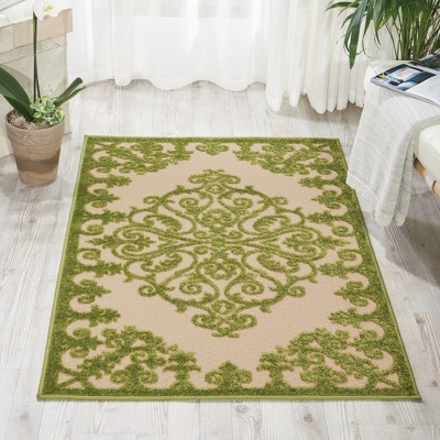 EcoChic Green Vine 32" x 4" Synthetic Rectangular Outdoor Rug