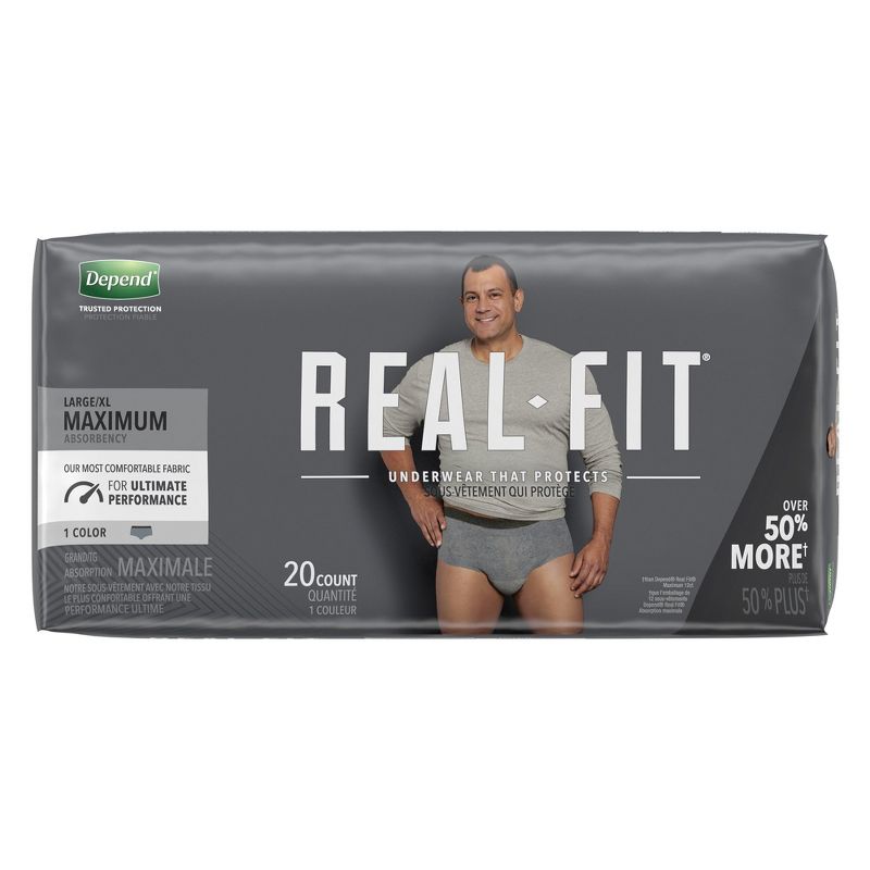 Depend Real Fit Disposable Men's Underwear, Maximum, Large, 5 of 6