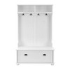 4-In-1 Design MDF Hall Tree Entryway With Bench ,4 Hooks Coat Rack And Shoe Storage,For Hallways,Living Room-Cuddlewood - 2 of 4