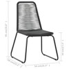 vidaXL Patio Chairs 2 pcs Poly Rattan Black - 4 of 4